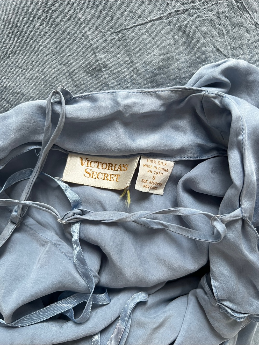 Victoria's Secret Steel Blue Satin Slip Dress - Picture 4 of 4